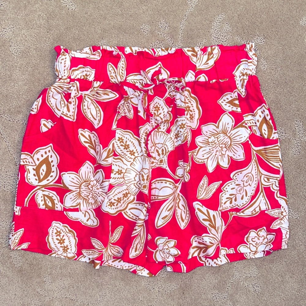 NWT EVERY Pink Floral Linen Blend Shorts, XS